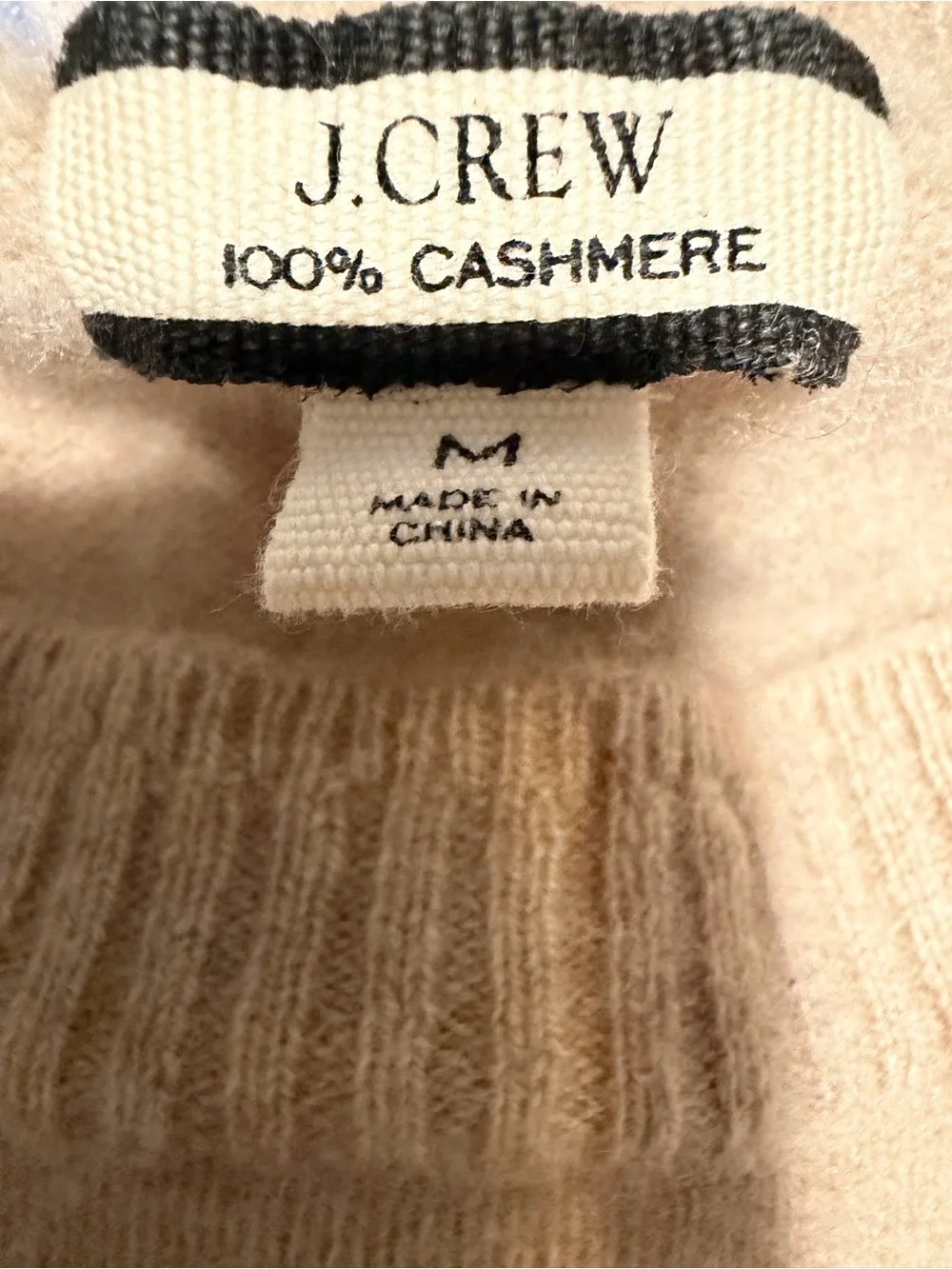 J.Crew Cashmere Cropped Crewneck Sweater Beige Taupe Classic Preppy Quiet Luxury